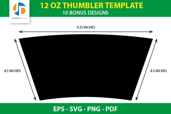 12oz Tumbler Wrap Template SVG