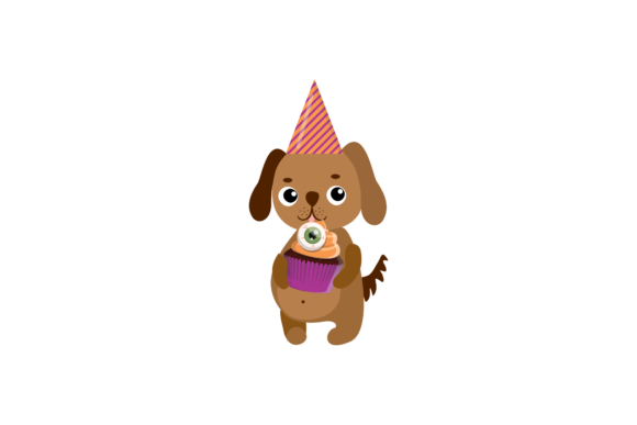 Animal Dog Party Cup Cake Halloween SVG