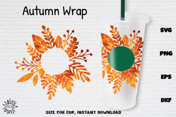 Autumn Leaf SVG Full Wrap Cold Cup 24 Oz