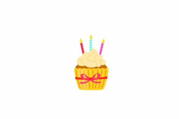 Birthday Accessories Cup Cake Candle SVG