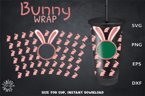 Bunny Full Wrap Svg Venti Cup 24