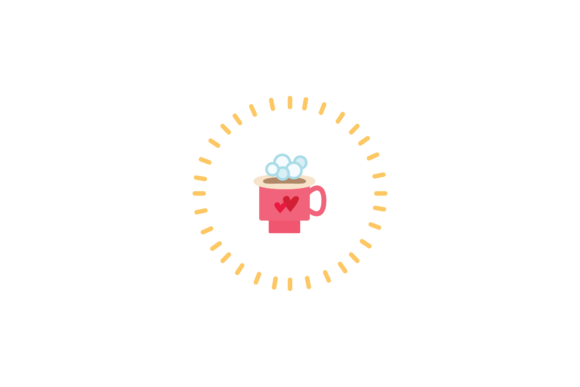 Christmas Decoration Tea Cup Sticker SVG