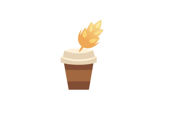 Coffee Cup and Feather Spoon SVG