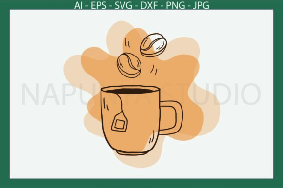 Coffee Cup Background Watercolor SVG