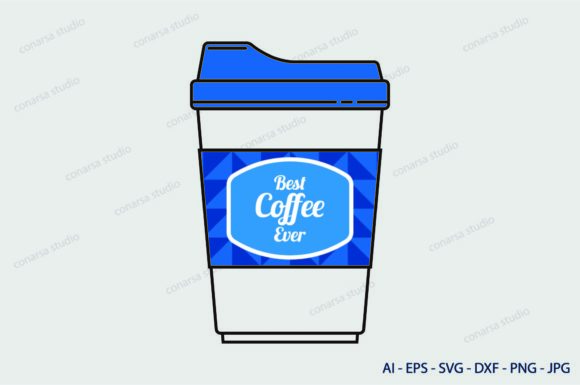 Coffee Cup Blue, SVG