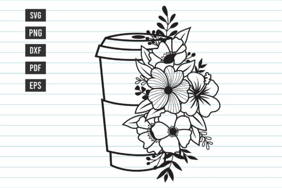 Coffee Cup with Flower SVG