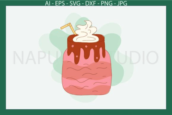 Coffee Ice Cup Background Watercolor SVG