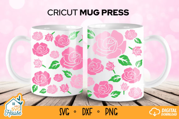 Cricut Mug Press SVG Roses Valentines