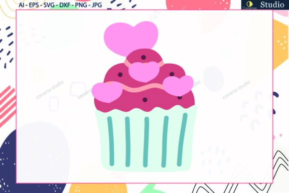 Cup Cake Heart Icon SVG