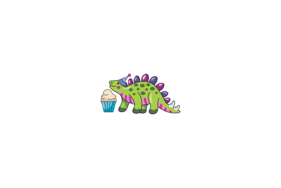 Dinosaurs Cup Cake Birthday Party SVG