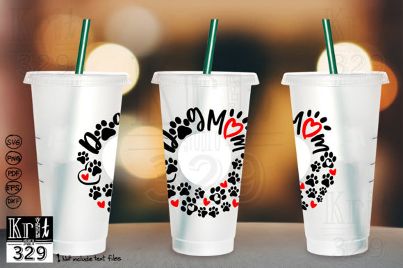 Dog Mom Wreath SVG Decal Cold Cup