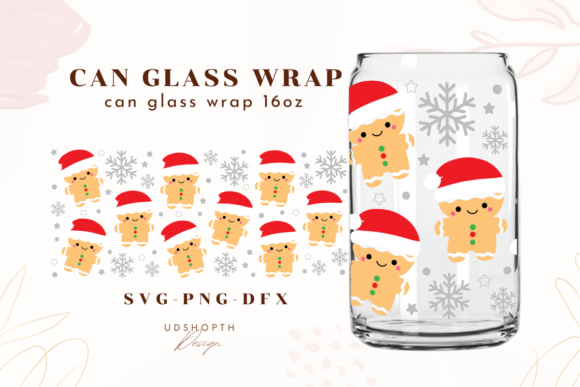 Gingerbread Can Glass Wrap SVG