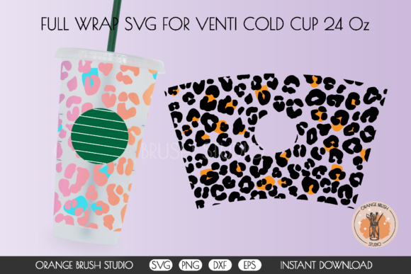 Leopard Print Full Wrap Venti Cold Cup