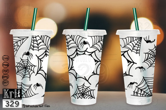 Spider Web SVG Decal Cold Cup